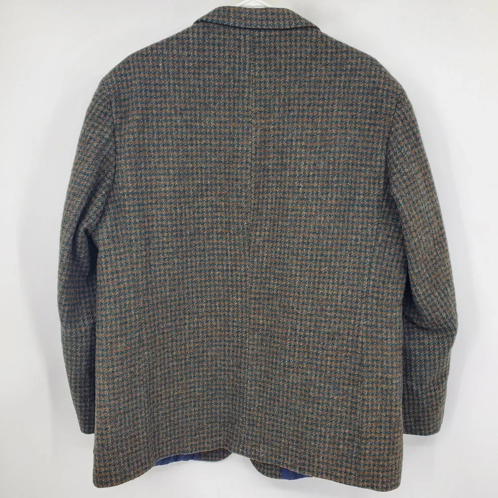 Vintage L.L. Bean Wool Blend‎ Thinsulate Old Money USA Green Plaid Blazer Jacket
